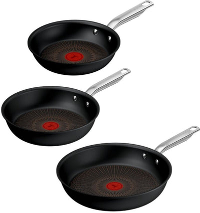 Tefal Experience – Pfannenset – 20 24 28 cm – Fusion-Kern – Antihaftbeschichtung – Induktion – geeignet für die Verwendung mit Metallspateln