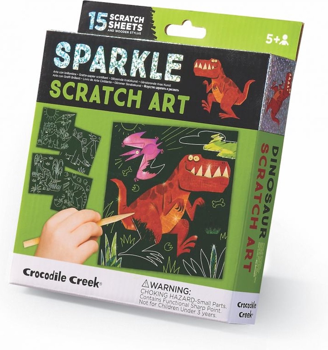 Crocodile Creek Sparkle Rubbelkarten Dino – 15 Karten