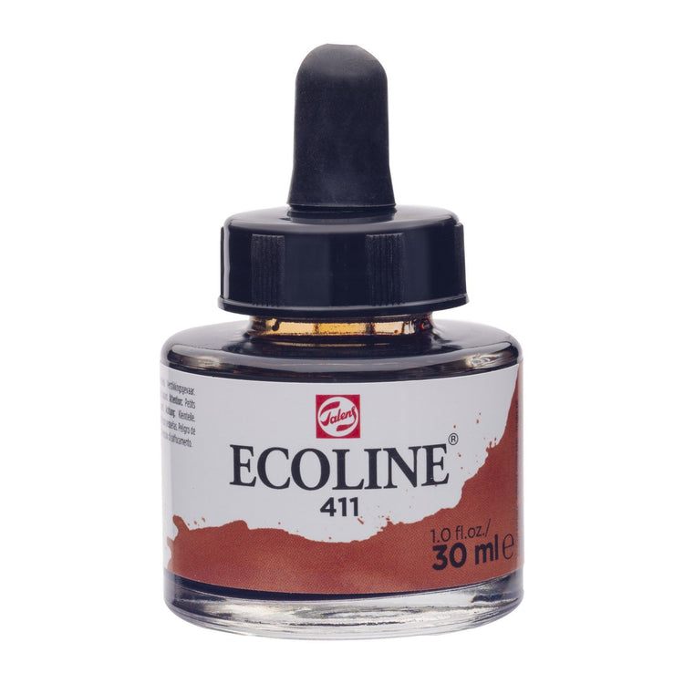 Ecoline • Flüssige Aquarellflasche 30 ml, gebrannte Siena 411