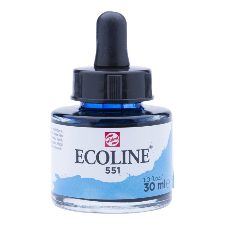 Ecoline • Flüssige Aquarellflasche 30 ml Himmelblau hell 551