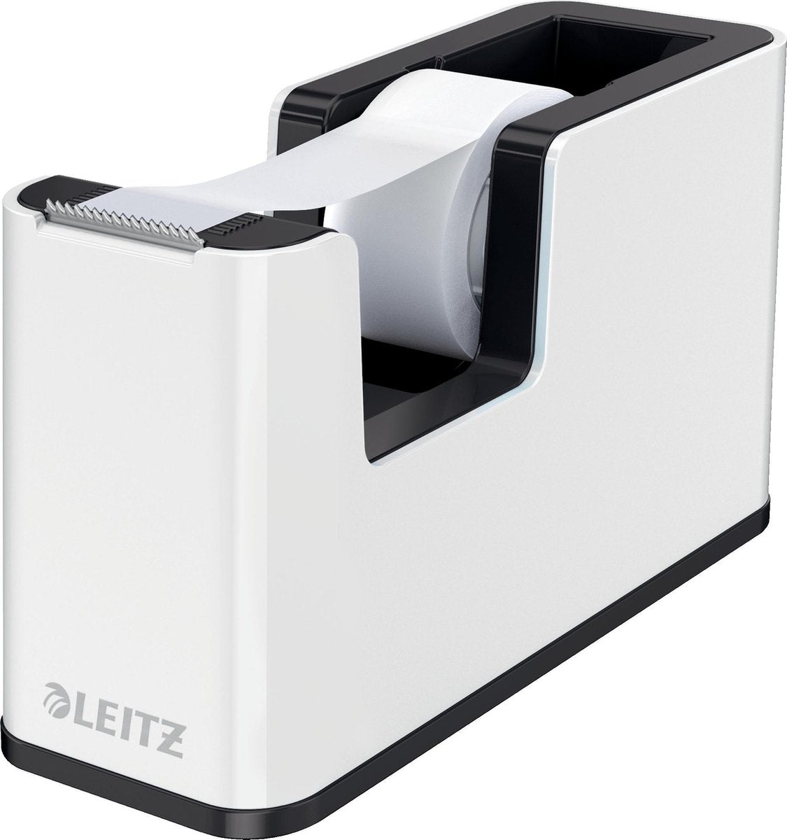 Leitz Wow Klebebandhalter – inklusive 1 Rolle Klebeband – Schwarz und Weiß