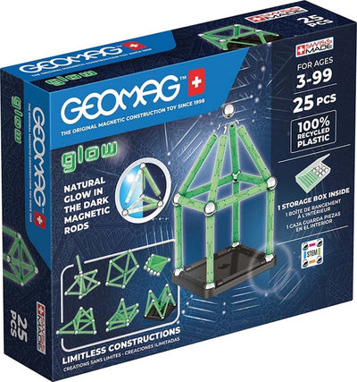 Geomag Classic Glow Recycling – leuchtender magnetischer Baukasten – 25-teilig – ab 3 Jahren