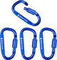 Abbey Camp Karabiner aus hochwertigem Aluminium – 4er-Set – Blau – Schraubverschluss