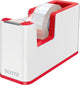 Leitz Wow Klebebandhalter – inklusive 1 Rolle Klebeband – rot weiß