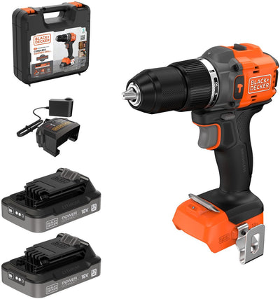 Black+Decker 18 V bürstenloser Schraubendreher im Koffer (mit 2 x 2,5 Ah Akku und Ladegerät) – bld783e2k-qw
