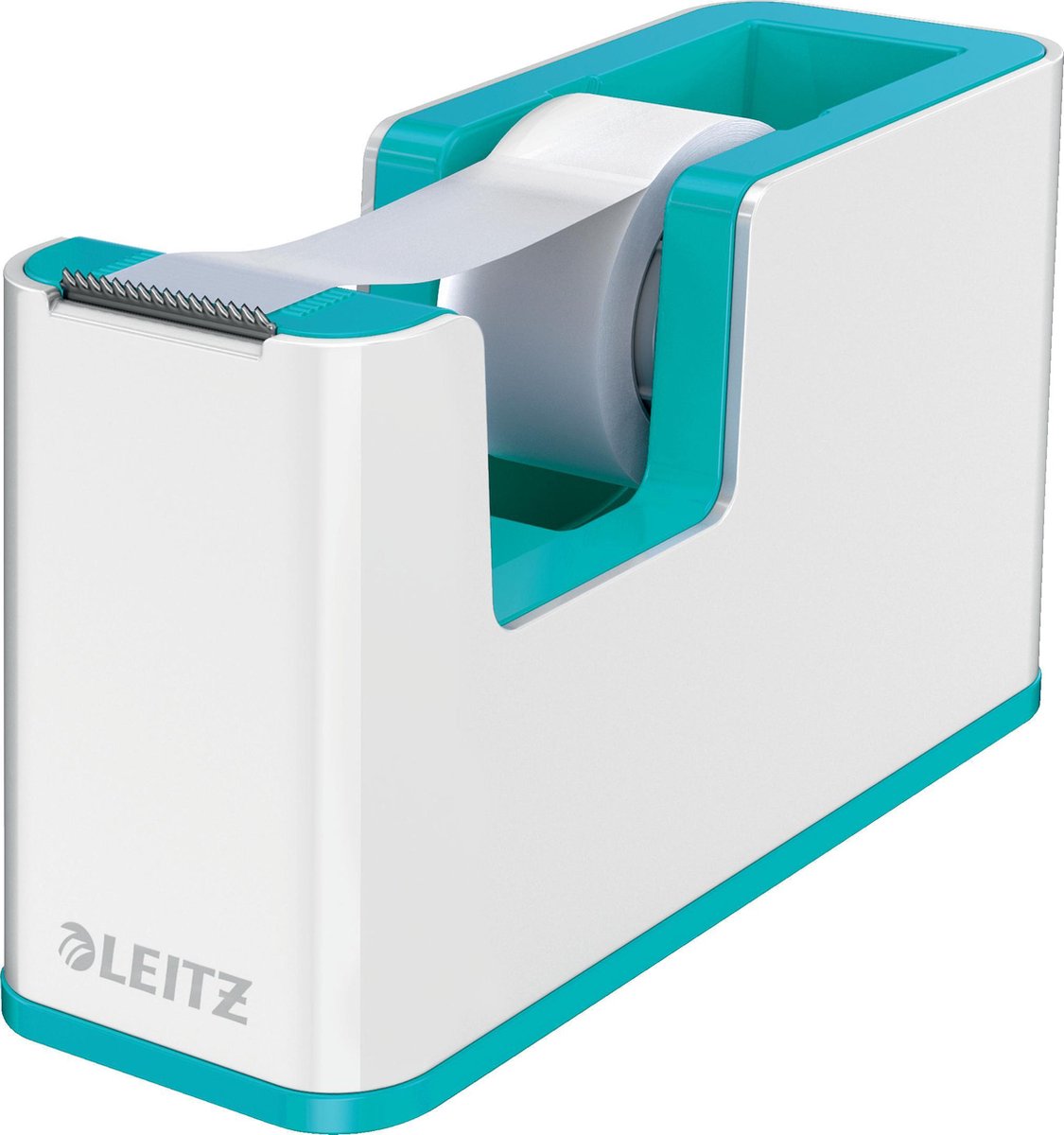 Leitz Wow Klebebandhalter – inklusive 1 Rolle Klebeband – Eisblau Weiß
