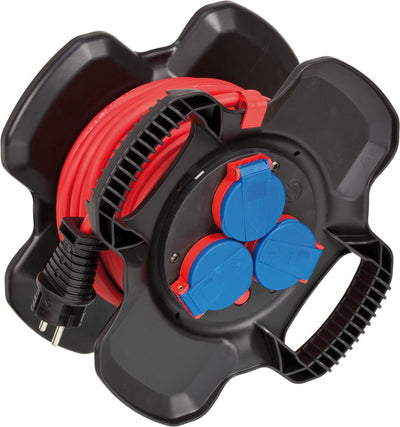 Brennerstuhl Gummi-Kabeltrommel x-gum IP44 Kabeltrommel für den Außenbereich (10 m, kurzfristiger Außeneinsatz, spezielle Gummimischung, mit höherem Berührungsschutz, hergestellt in Deutschland)