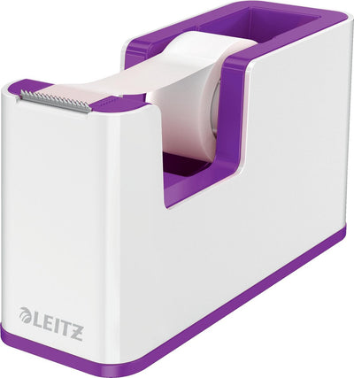 Leitz Wow Klebebandhalter – inklusive 1 Rolle Klebeband – lila weiß