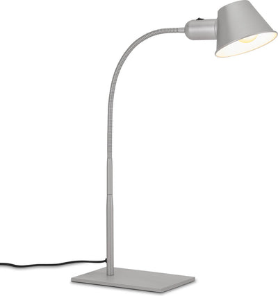 Briloner leuchten - flexible Tischleuchte, verstellbare Tischleuchte, Schreibtischleuchte mit Kippschalter, 1x E27-Fassung max. 10 Watt, inkl. Kordel, Chrom matt, 65 cm