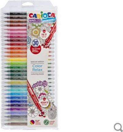 Carioca Birello-Marker – Doppelspitzen-Set mit 30 Farben – super waschbar