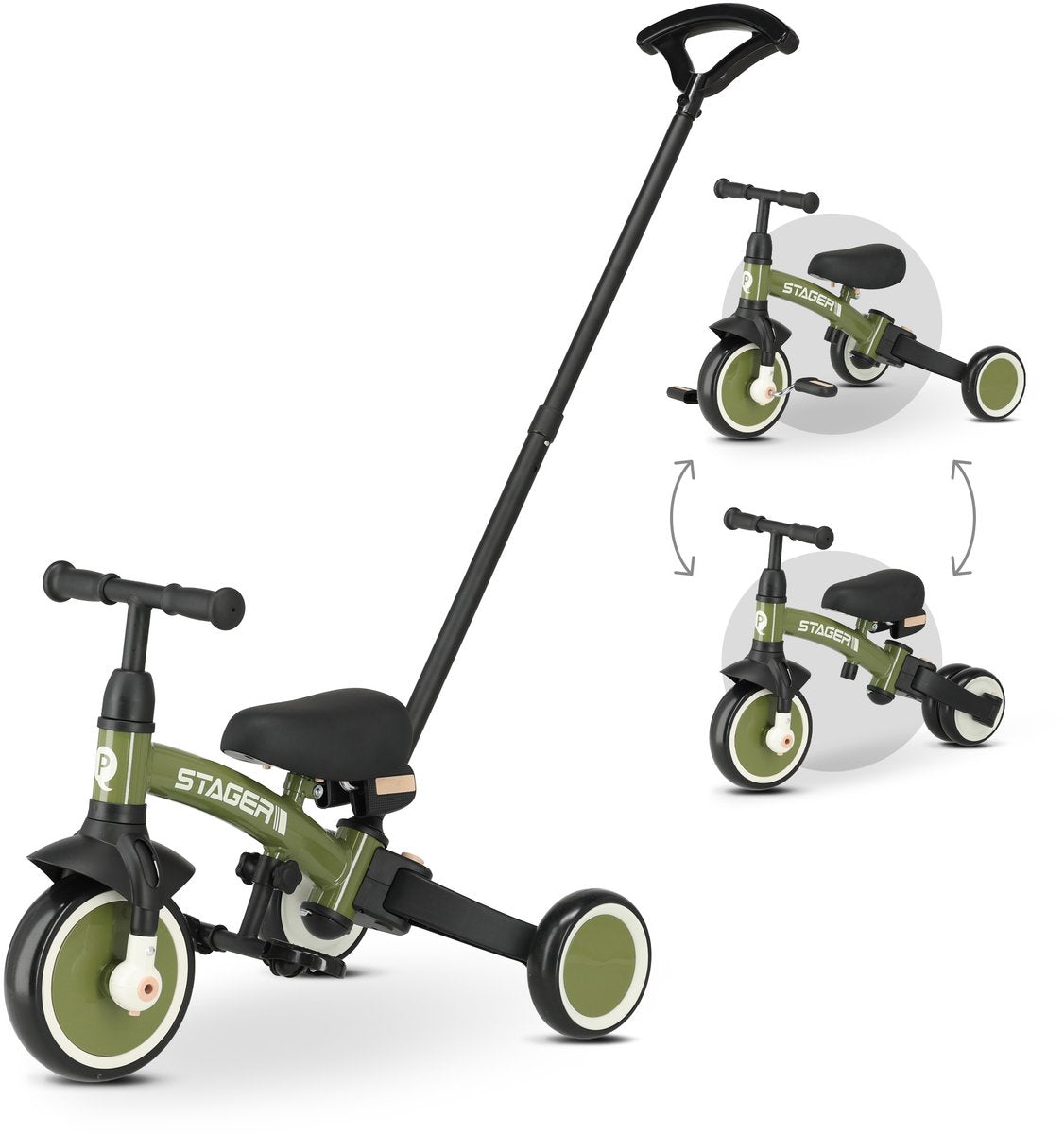 Qplay Stager 3-in-1 Dreirad-Laufrad – Silber