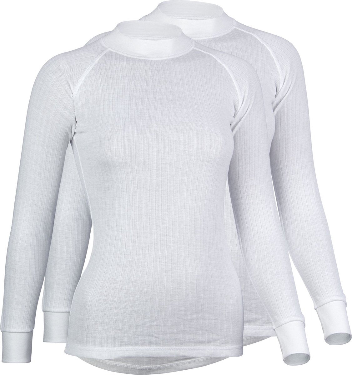 Avento Thermoshirt Langarm Damen - 2er-Pack - Weiß - Größe 36