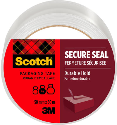 Scotch Verpackungsband, sicherer Verschluss, 50 mm x 50 m, transparent | Stück eine 1 Rolle