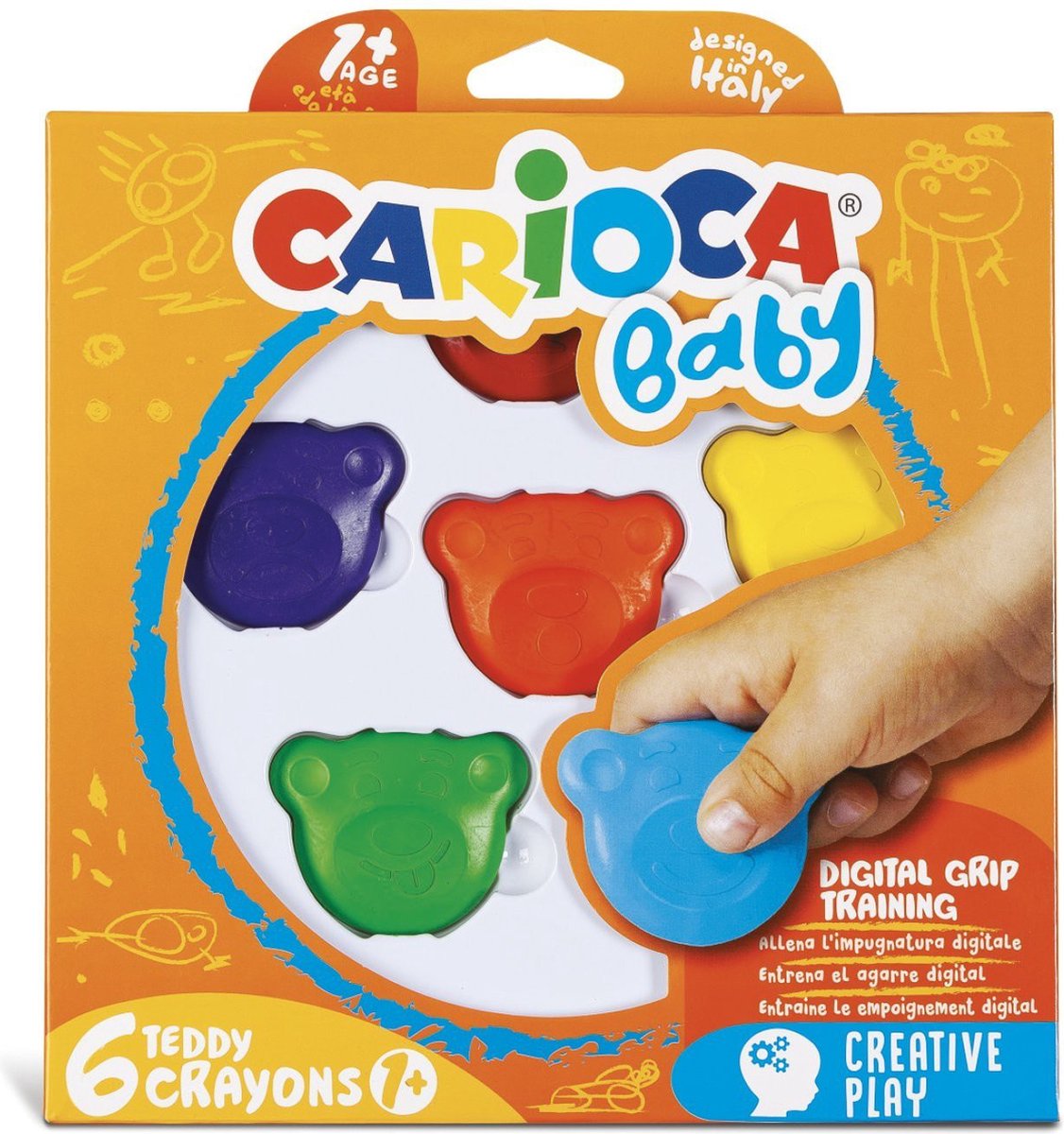 Carioca Baby Teddy Digital Grip Training Teddy Emotions 6 Farbpads