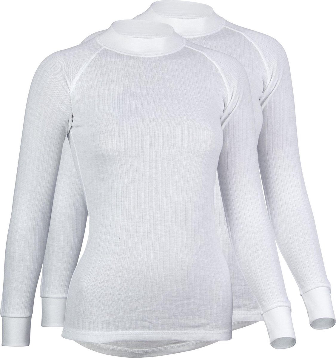 Avento Thermoshirt Langarm Damen - 2er-Pack - Weiß - Größe 42