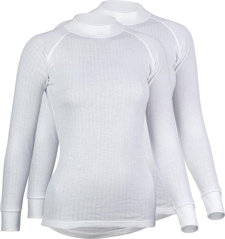 Avento Thermoshirt Langarm Damen - 2er-Pack - Weiß - Größe 42