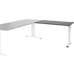 Ausziehtisch Schavenburg lin-pla126-logw-m25 120x60x65-85cm Logan-Eiche, weiß