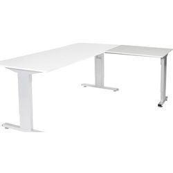 Ausziehtisch Schavenburg lin-pla086-lra-m25 80x60x65-85cm grau, silber
