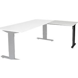 Ausziehtisch Schaffenburg lin-pla086-lrz-m25 80x60x65-85cm grau, schwarz