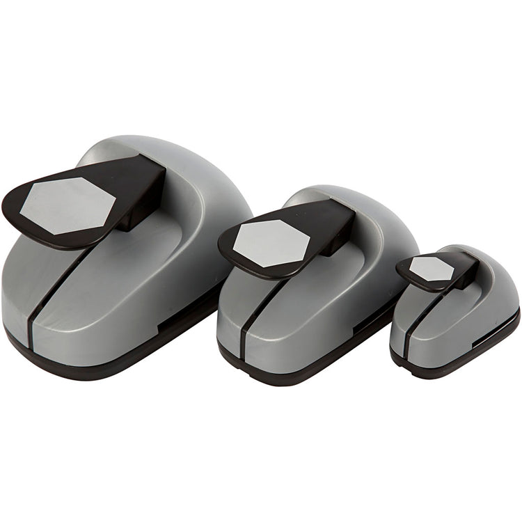 Creativ Company Locher-Set, Sechskant, Maße 25+49+75 mm, 3 Stück 1 Box