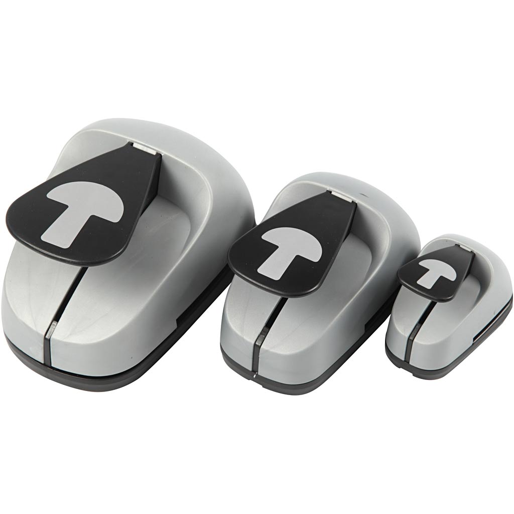 Creativ Company Locher-Set, Pilz, Größe 25+50+75 mm, 3 Stück 1 Box