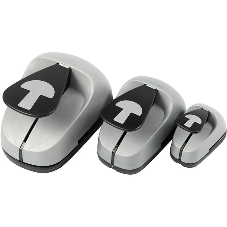 Creativ Company Locher-Set, Pilz, Größe 25+50+75 mm, 3 Stück 1 Box