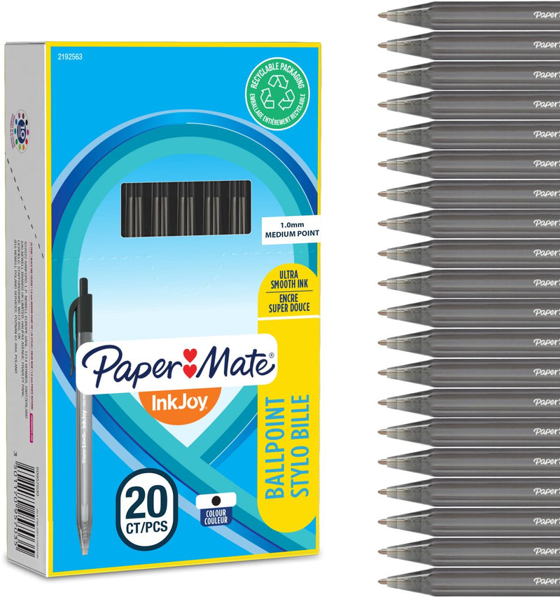 Kugelschreiber Inkjoy 100RT Papermate S0957030 mittlerer schwarzer Druckknopf