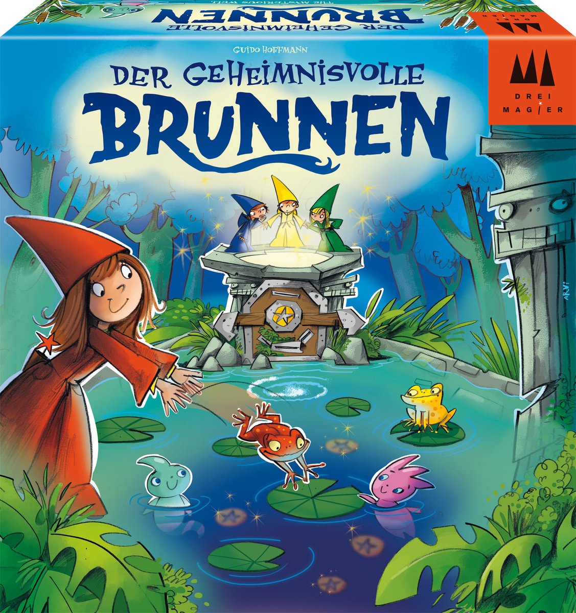 Drei Zauberer spielen drei magi® - - der geheime Brunnen - Beobachtungs- und Gedächtnisspiel mit 3D-Spielmechanismus - ab 5 Jahren - 2-4 Spieler