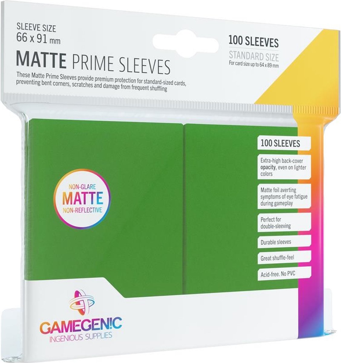 Gamegenic Matte Prime Sleeves grün (100)