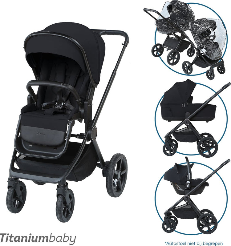 Titanium Baby Titaniumbaby Urban 2-in-1-Kinderwagen in üppigem Schwarz