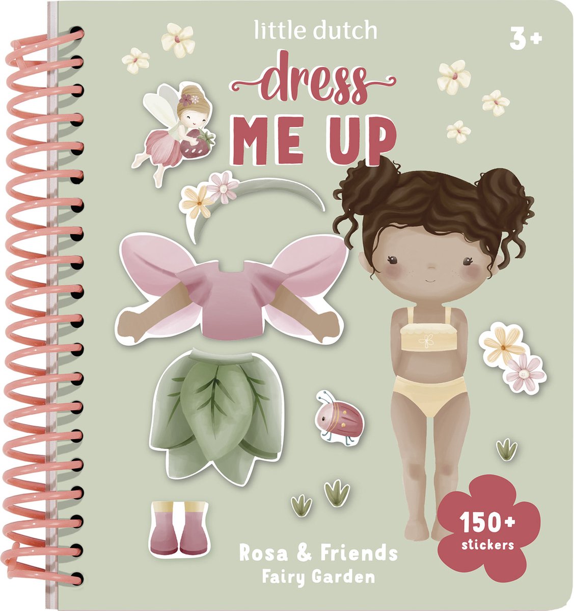 Little Dutch Dress Up Sticker Buch Rosa Fairy Garden