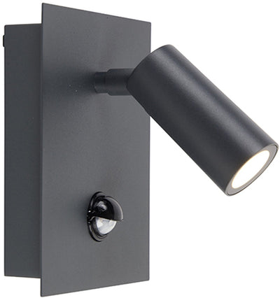 Trio Tunga - Wandleuchte - Anthrazit - inkl. 1x Kolben 4W - Bewegungssensor - Außenbeleuchtung - IP54