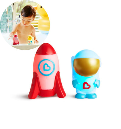 Munchkin-Badespielzeug – Galaxy Buddies – 2er-Set – leuchtet auf! - ab 9 Monaten - Kinderbadespielzeug - Badespielzeug für Jungen und Mädchen