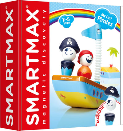 Smartmax Meine ersten Piraten – magnetisches Piratenset – Bauset im Metall-Aufbewahrungskoffer – Lernspielzeug für Kleinkinder – ab 1 Jahr