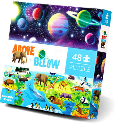 Crocodile Creek | oben + unten Puzzle, 48 Teile - die Erde und der Weltraum