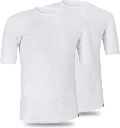 Gripgrab – ultraleichtes Mesh-2er-Pack kurzärmliges Baselayer-Sommer-Fahrrad-Unterhemd aus Polygiene-Sweatshirt – weiß – Herren – Größe S