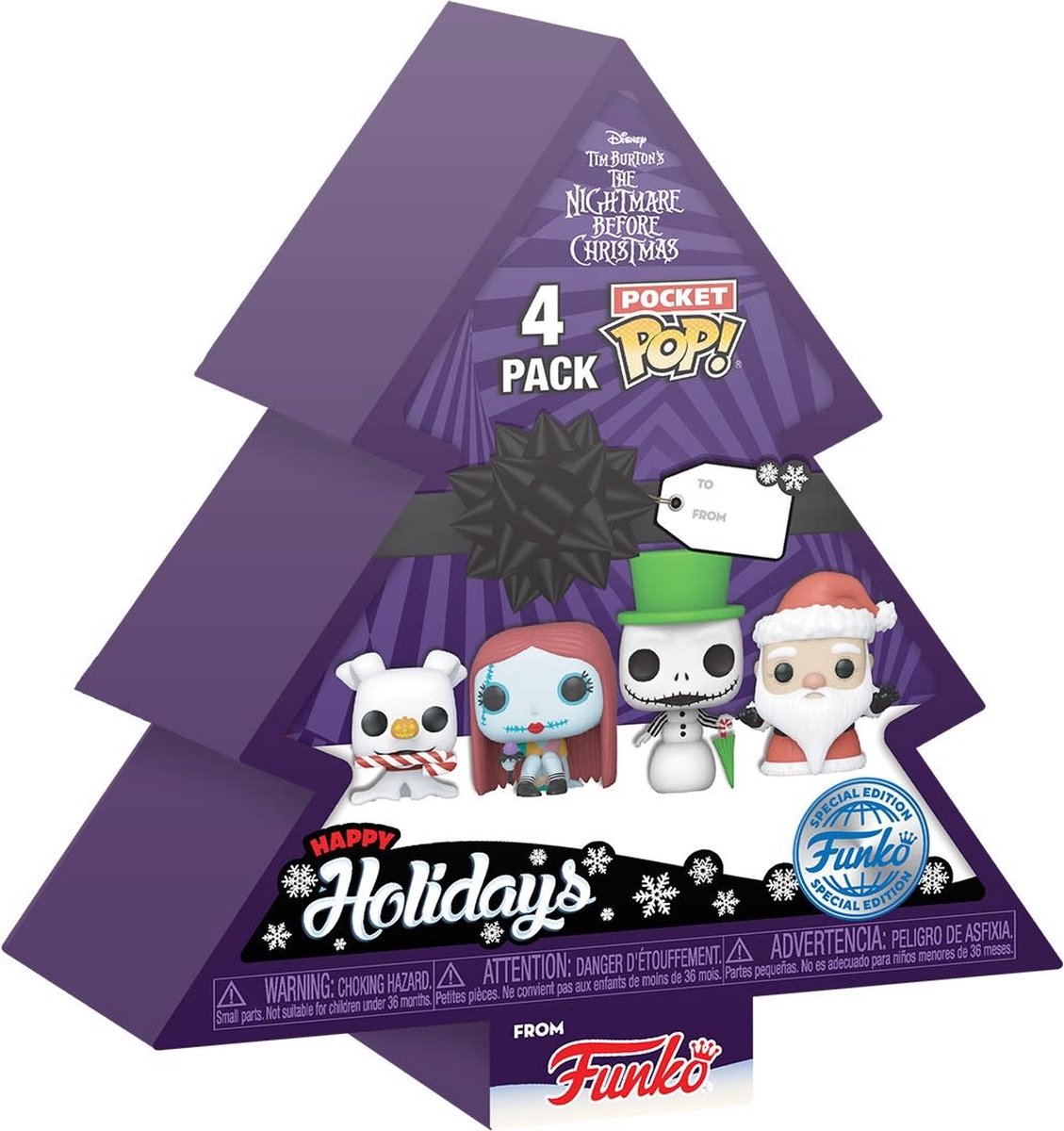 Funko-Pop! Disney NBX – Pocket Pop 4er-Pack – Tree Holiday Christmas Exclusive