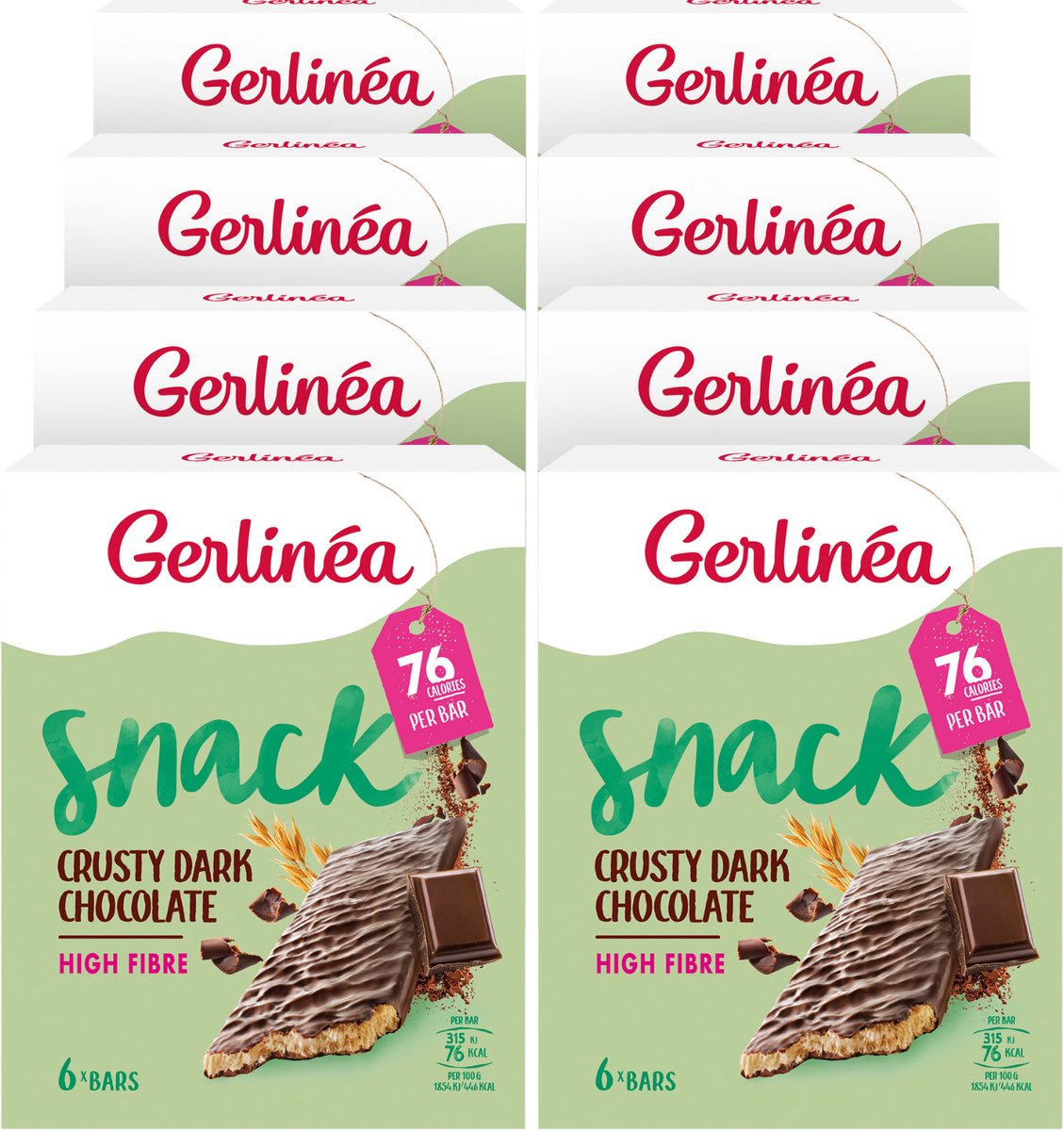 Gerlinea gerlinea - Snack - knuspriger Snack - dunkle Schokolade - 8 x 102 gr