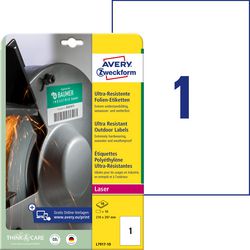 Extrem widerstandsfähige Outdoor-Etiketten, Avery White, 10 Stück