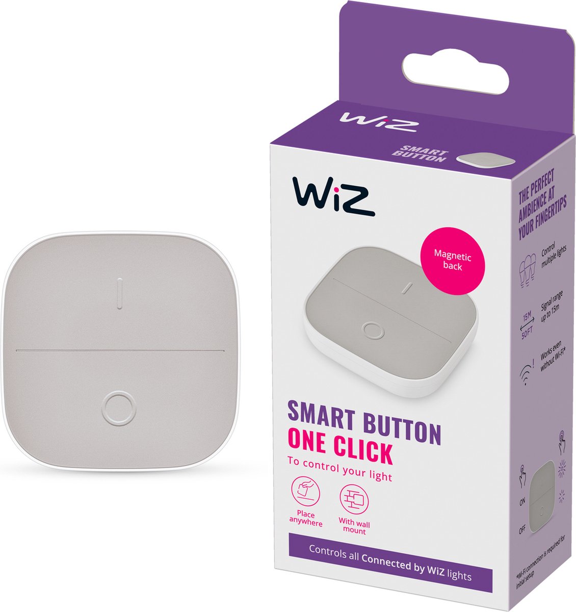 Tragbare Wiz-Taste – steuern Sie Ihre intelligente Beleuchtung ganz einfach ohne App – batteriebetrieben – tragbar