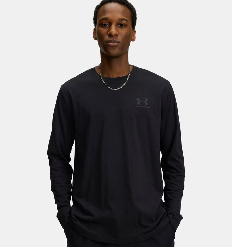 Under Armour ua Sportstyle Left Chest ls-blk Herren-Sportshirt – Schwarz – Pechgrau