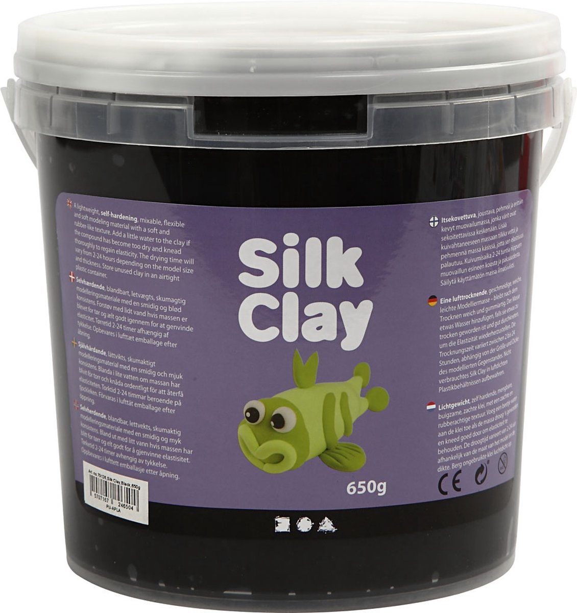 Silk Clay®, schwarz, 650 gr 1 Eimer