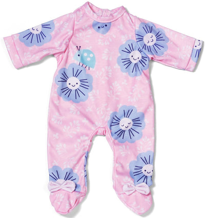 Baby born rosa Strampler mit Blumen (43 cm)