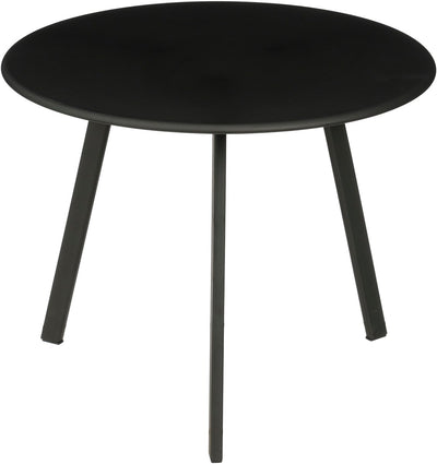 Mica Dekorationen Beistelltisch für den Außenbereich – Couchtisch rund – Pflanzentisch und Couchtisch – H30 x ø38 cm – Metall – Schwarz