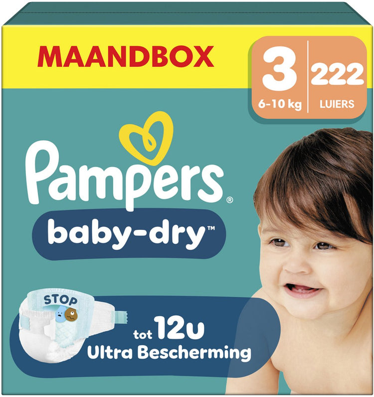 Pampers Baby-Dry Größe 3 – 222 Windeln – 6 kg–10 kg