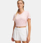 Under Armour Tech Kurzarm V-Twist Damen Sportshirt - rosa