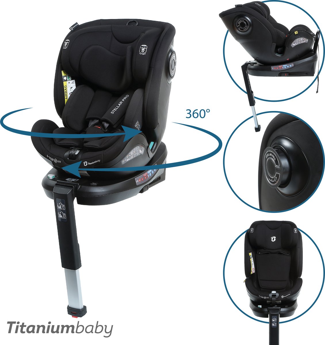 Titanium Baby Titanium Baby Stellar Pro i-Size 360 Grad drehbar schwarz
