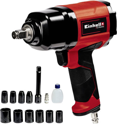 Einhell Druckluft-Schlagschrauber TC-PW 610 - 610 Nm - inkl. 10 Steckschlüssel und 1x 125 mm Verlängerung
