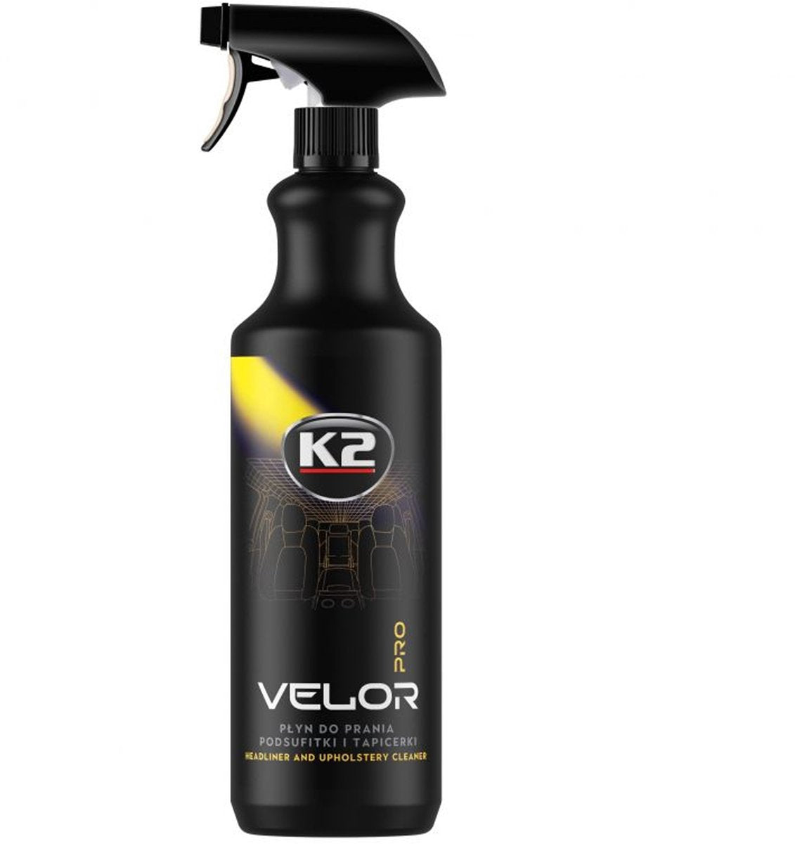 K2 Pro Detailing – Velour Pro Reinigungsflüssigkeit – 1 l – Mandarinenduft – nicht abspülbar