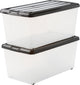 Iris Rollerbox Aufbewahrungsbox – 70l – Kunststoff – transparent schwarz – 2er-Set